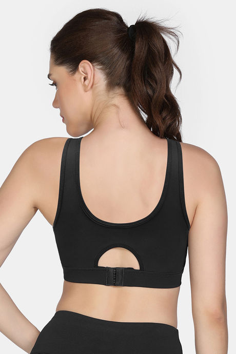 Zelocity Medium Impact Quick Dry Sports Bra - Black Beauty — image 3